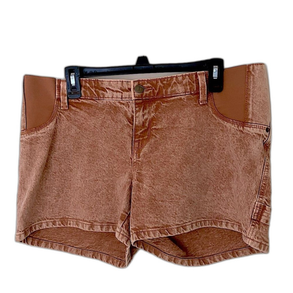 Isabel Maternity by Ingrid & Isabel NWT’s Highest Rise Midi Chesnut Shorts 10 - Picture 1 of 11